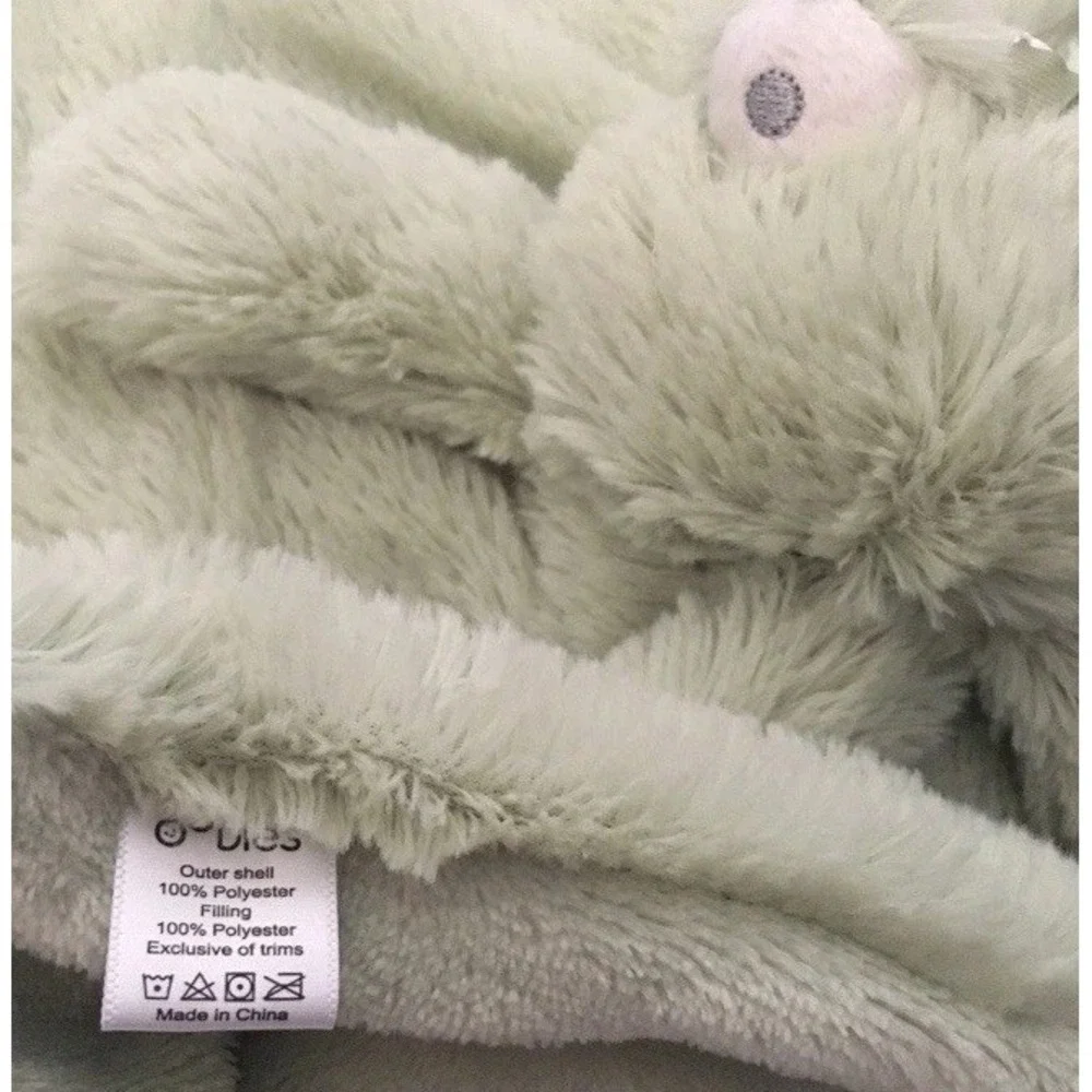 NWT Oobles Baby Green Frog Lovey Rattle Plush Infant Security Blanket Toy Danbar